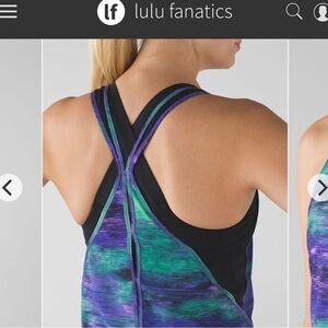 Lululemon Real Quick Singlet Tank Top ~Sz 4 6 Rio Nights Multi Black Purple 743